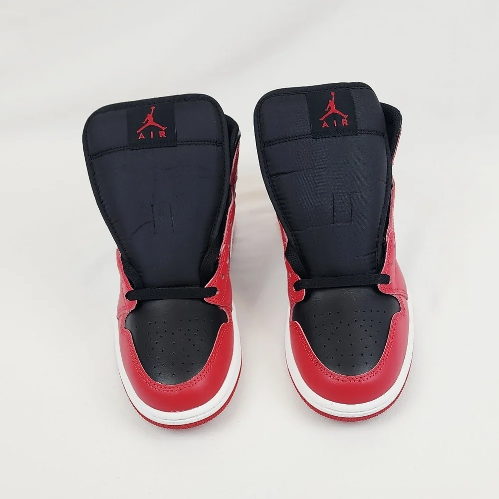 Air Jordan 1 Mid Sneakers Black/Gym Red/White